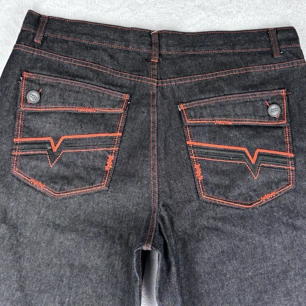 Hova Jeans Men's Black Bermuda Jean Shorts Size 42 Vintage Y2K Grunge‎
